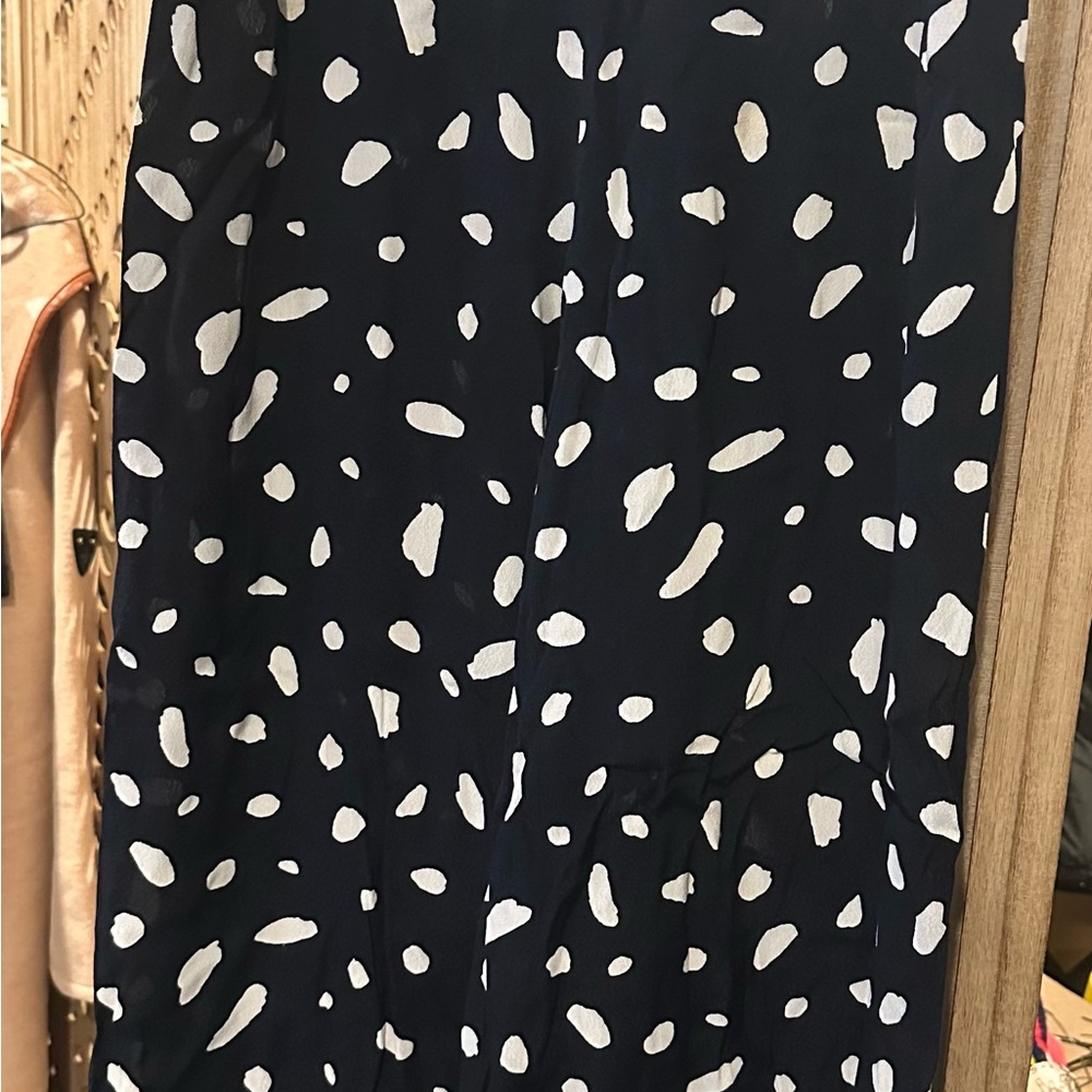 Navy and White Polka Dot Midi Pant - Wilfred at Aritzia